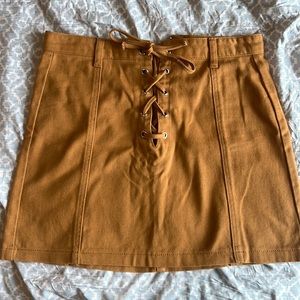 Lace up tan skirt